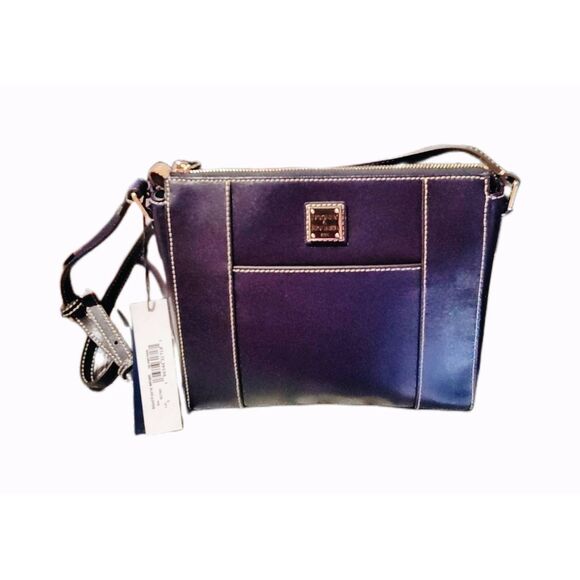 NWT~DOONEY & BOURKE Saffiano Leather Large Marine Blue Lexington Crossbody Bag - Picture 1 of 5